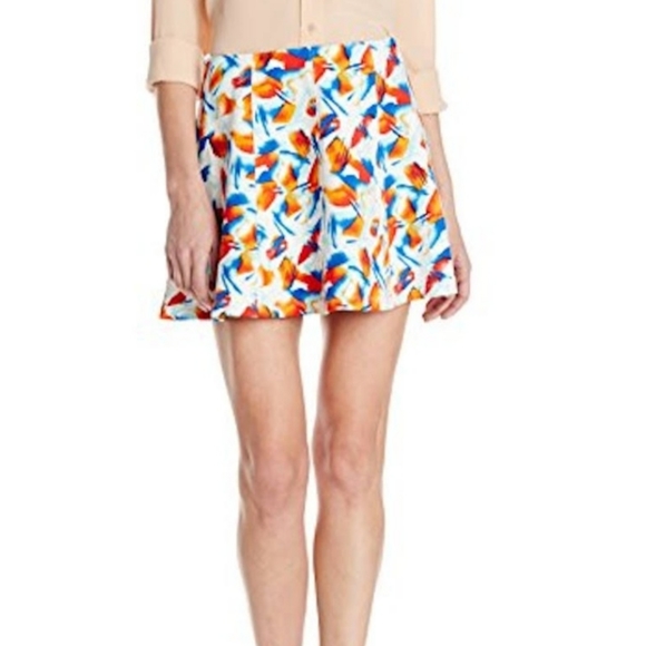 BCBGENERATION Abstract print multicolor mini skirt size 6 color swatches NWT - Picture 1 of 6